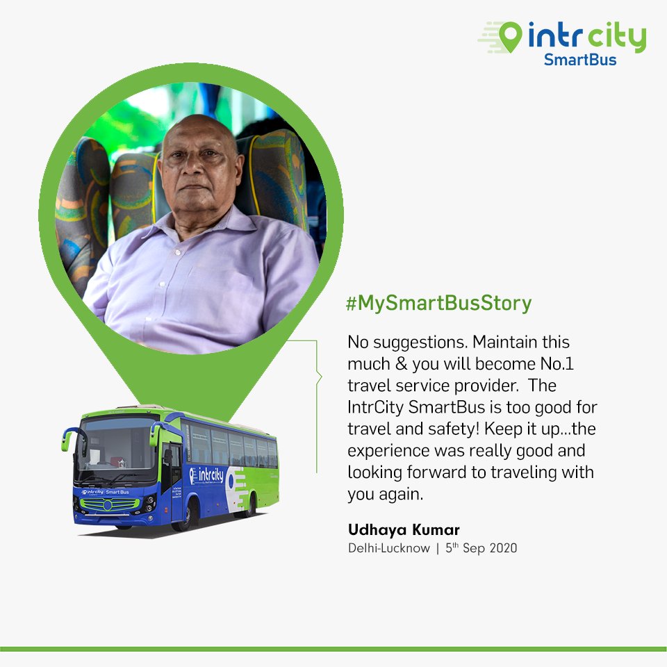 RailYatri's tweet photo. We are glad you could feel at home while travelling in our SmartBus. Your support & best wishes made us feel from a host to a HERO!❤️
Thank you SmartBus Travellers for all the love❤️❤️
#SmartBusTravelers #SmartBusReviews #IntrCity #SmartBus #RailYatri #UpgradeToSmartBus https://t.co/QeiSFUpNGa