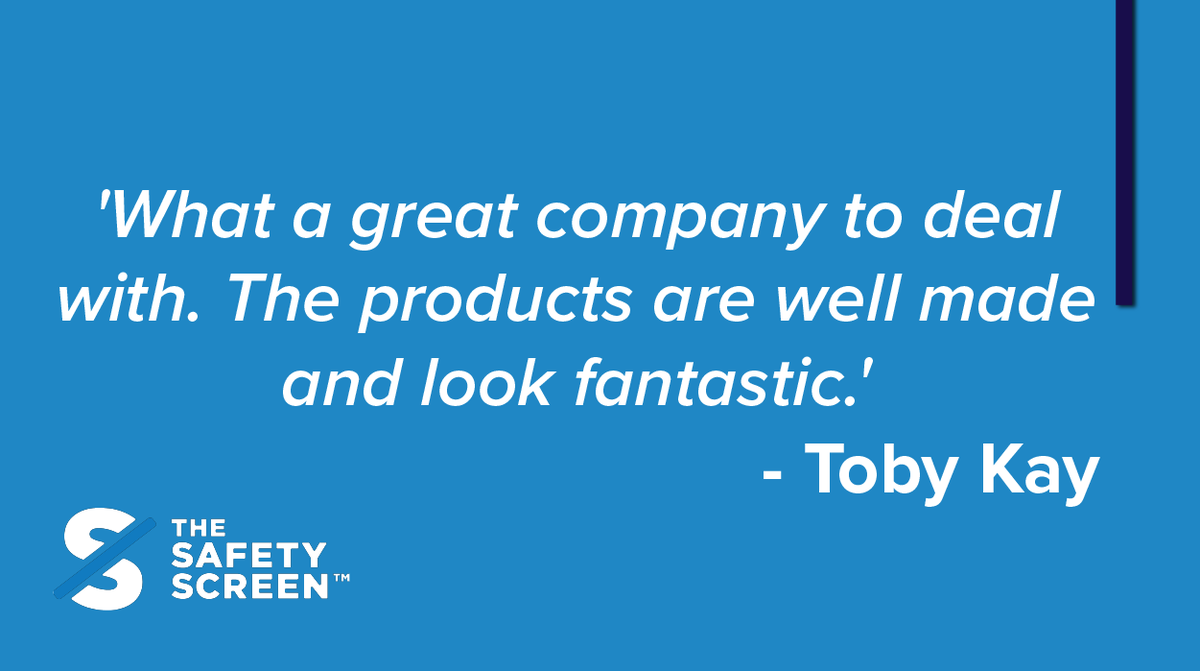TheSafetyScreen's tweet photo. Don't just take our word for it - see what our satisfied customers have to say 😀 Thanks to Toby for this great review 🙌 https://t.co/dczbuTlrvV