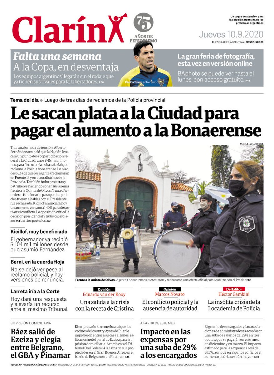 🗞️ La tapa de hoy, 10 de septiembre de 2020. Más en clar.in/tapaHoy