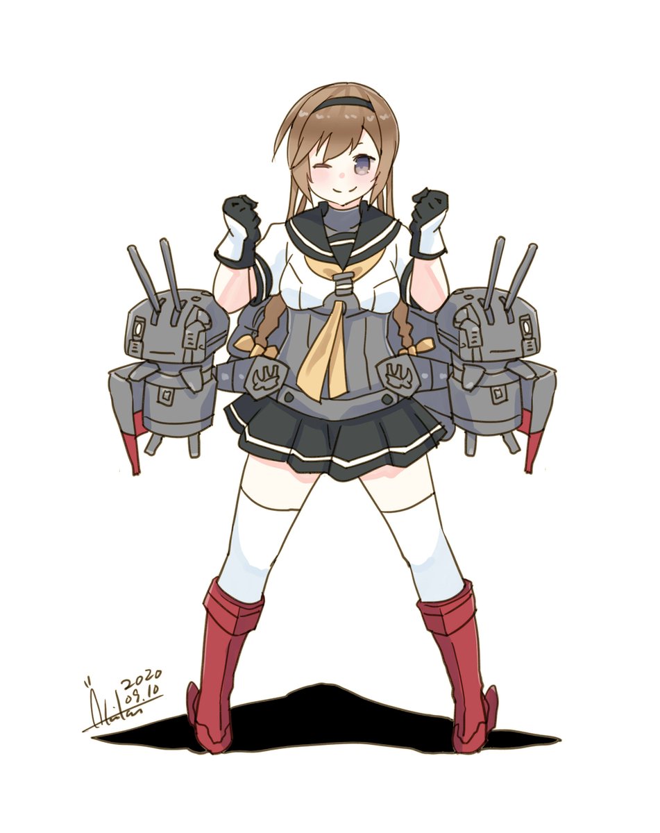 艦これ「照月『はい!照月です!』
#艦これ版深夜の真剣お絵描き60分一本勝負
#艦これ版」|あき缶@inicaのイラスト