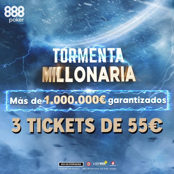 888pokerSpain's tweet photo. 🎁 SORTEO de 3 tickets🎁

GANA uno de ellos en solo 2 pasos 👇  👇  👇

🗨️ Comenta: Esta semana me mojo con la #TormentaMillonaria888
🔄 Haz RT

Participa hasta el 13.09 a las 23:59

🔞 T&amp;C: https://t.co/N1wyNI9rSl 
https://t.co/EL9Uu2e2Cw
https://t.co/UsTWHX8ubX https://t.co/dYblw7ex0S