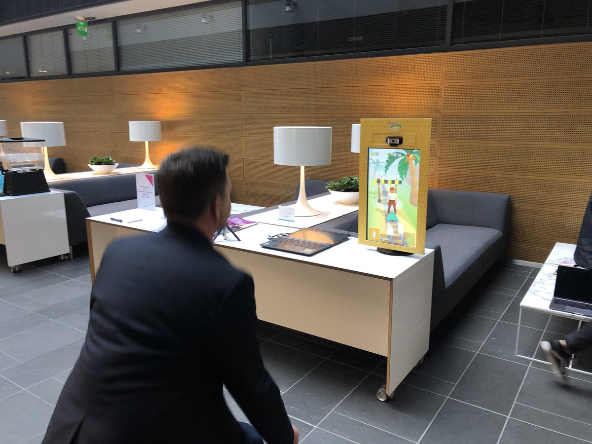 RehabooGame's tweet photo. We are participating at the Tomorrow People &amp; Culture event, doing #workplaceactivation w/ #RehabooActive #ExerciseFame during the #PowerBreak:s. 

Great #HR talks at the #tomorrowworkplace summit @ @UMAworkspace @TechnopolisPlc https://t.co/4Y6yF2V5yt