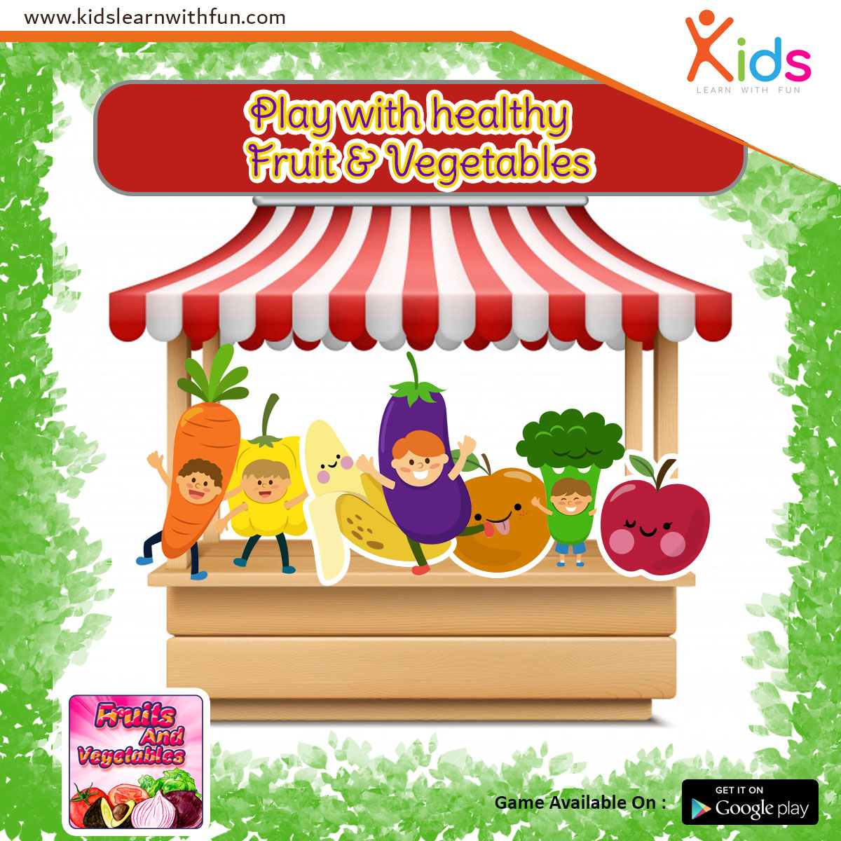 Fruit vegetables learning apps for kids fun games - play.google.com/store/apps/det…
#Play #Eat #Healthy #Fruits #Quarantine #GameTime #PlayTime #Vegetables #fruitsandvegetables #lifestyle #language #fun #FunTime #game #kidsgrowth #development #puzzle #Recognize