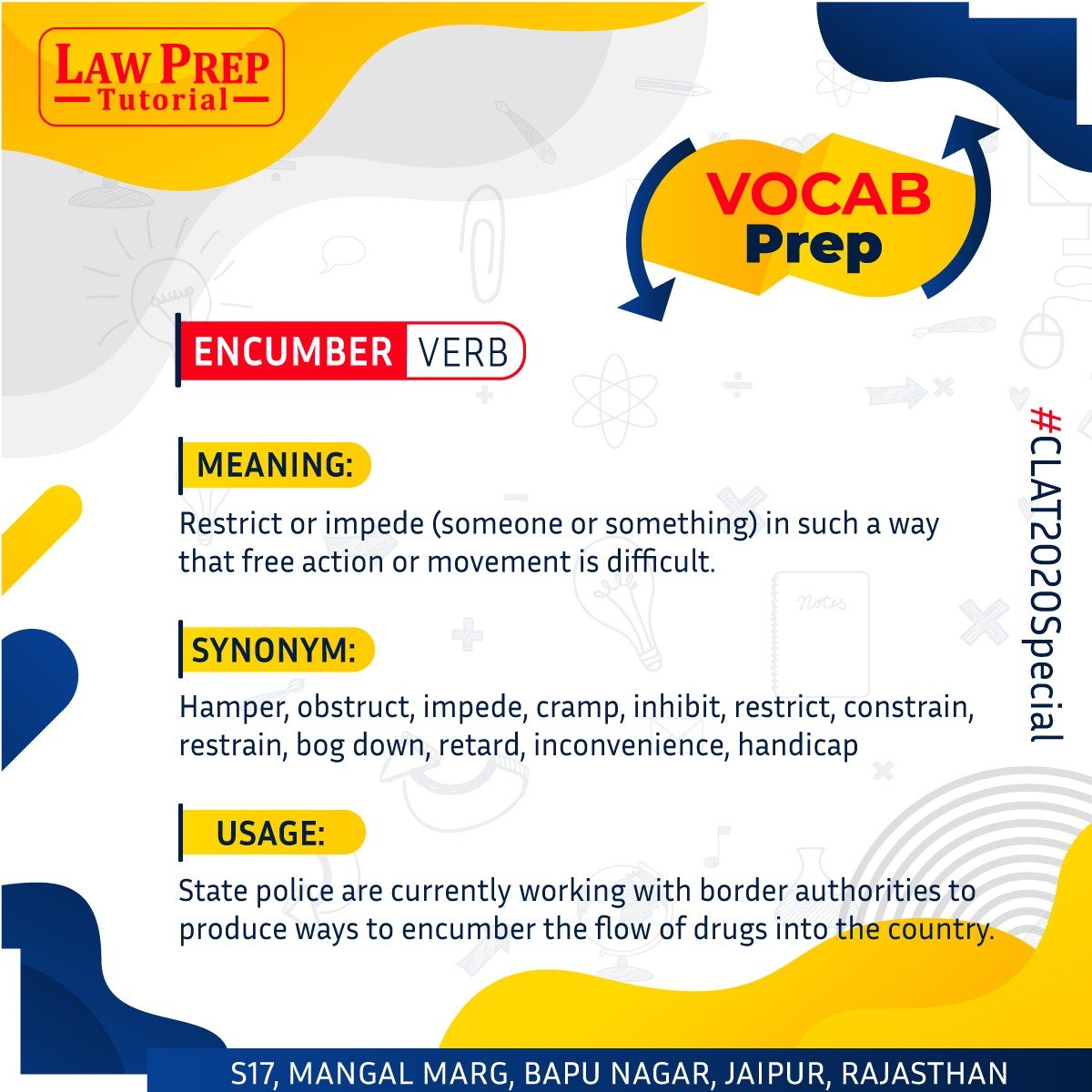 LegaledgeJpr's tweet photo. Vocab Prep with Law Prep Jaipur.
#LawPrep #LawPrepJaipur #EnglishGrammar #English #CLAT2020 #CLATQuestions https://t.co/Rebvjjf5PO