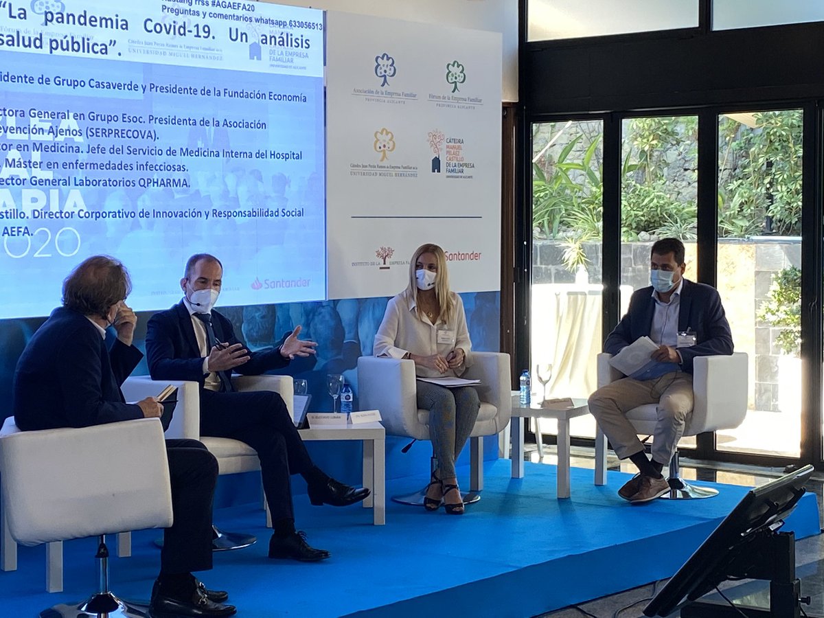 AEFALICANTE's tweet photo. #AGAEFA20 🌳Celebramos la Mesa Redonda ‘La pandemia Covid19. Un análisis económico y de salud pública’

👥Participa:
- Nuria Pastor Ramos @GrupoEsoc
- Alberto Giménez Artes @grupo_casaverde
- César Quintanilla Ripoll @qpharmalabs

👤Modera:
Gustavo Lubián Castillo @SuavinexSpain https://t.co/w2ZwwBmMHn