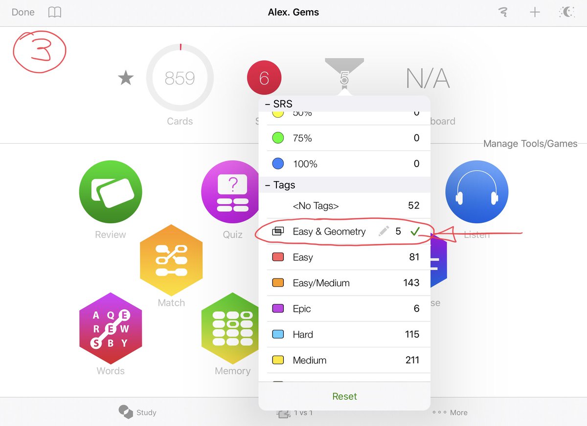 3.3.8 sneak peek. What if you need to get only cards that have both "Ease" and "Geometry" tags? or "Food" and "Conversation" tags? It will be possible by using "intersections" in the filter. #edtech #learning #ade #LearnSmart