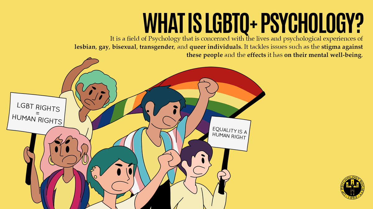 Guess what’s finally back? 👀
 
#PsychSpeak! You read it right, we’re back with new and diverse topics for this semester’s releases! For this month, we will be diving deeper into LGBTQ+ Psychology. 
 
#LGBTQPsych #FightForEquality #TransLivesMatter 🌈✊