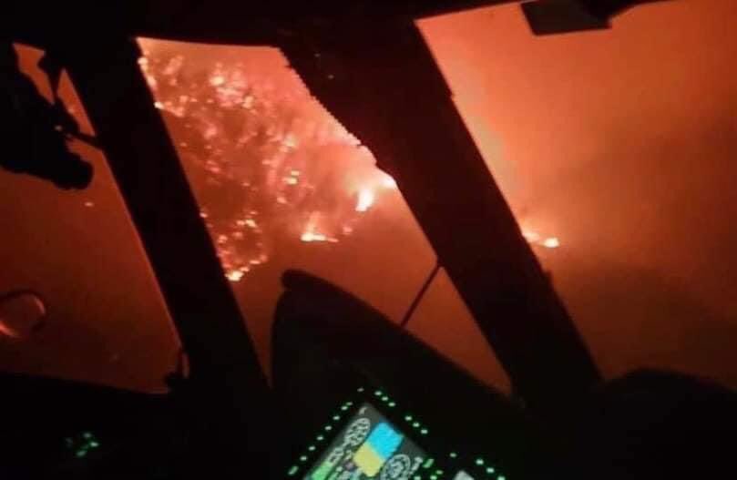 Flying using night vision through high cross winds, smoke, burning embers and rough terrain, the CA NG took off and landed several times, rescuing all 200 people. Their efforts were captured through their own pictures-it looks positively apocalyptic.“