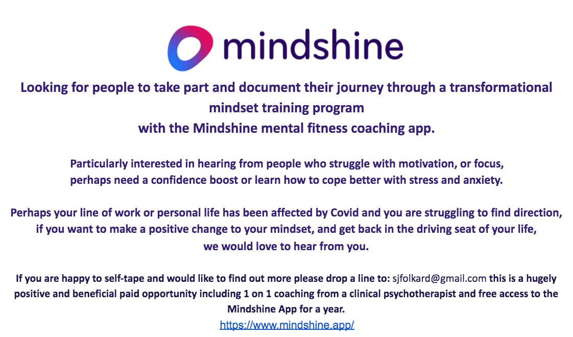 Looking for 18-35 yr olds to take part please see details below: