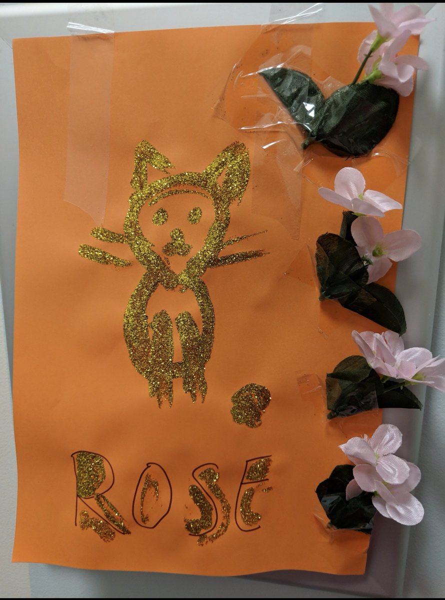 The saddest moment for me was when I visited in 2018 and saw this child's glitter picture of a cat pinned up in her room. "Who did that for her?" I asked. "She did, with the carer's help," my Dad replied. Her artistic talent, along with most of her mind and memory, had gone.