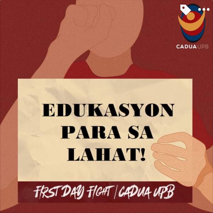 arneefbs's tweet photo. #FirstDayFight #TibayanAngHanay #WalangIwananUP #BetterNormal #PostponeClassesUP https://t.co/34Dgaz2c2f