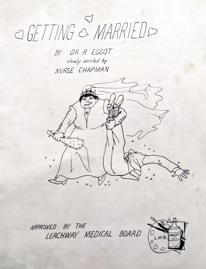 Mum met my Dad in 1953, aged 22. When they got engaged three years later she made him a cartoon parody of a popular BMA advice booklet of the day, "Getting Married". Her wicked sense of humour and before-its-time irreverence really shine through...