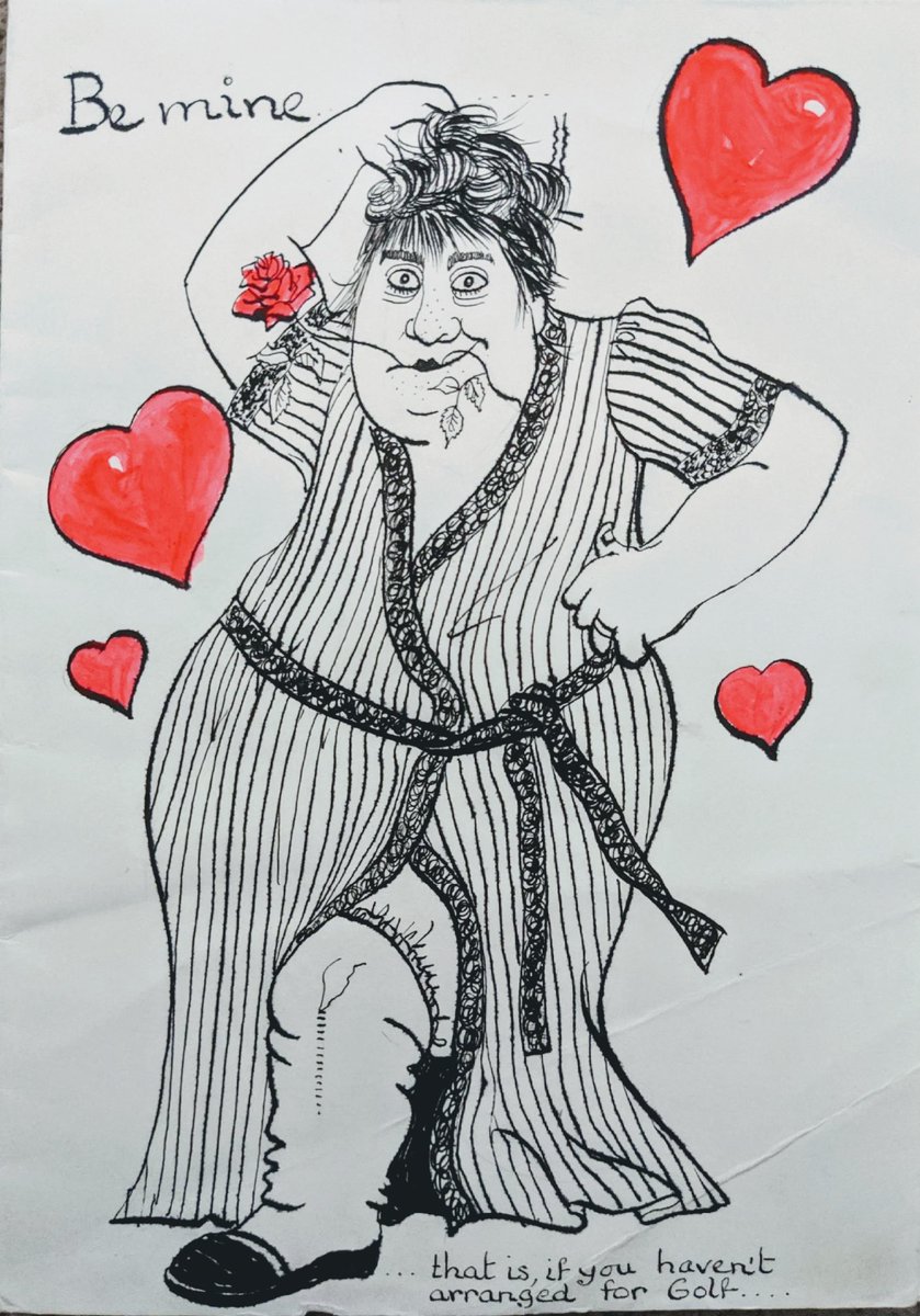 The 70s were tough for mum. A thyroid problem went undiagnosed for 3 years and she became bloated and wrinkly. In 1975 she was admitted to hospital with acute organ failure and almost died. Here's a Valentine's card she made for my Dad shortly afterwards...