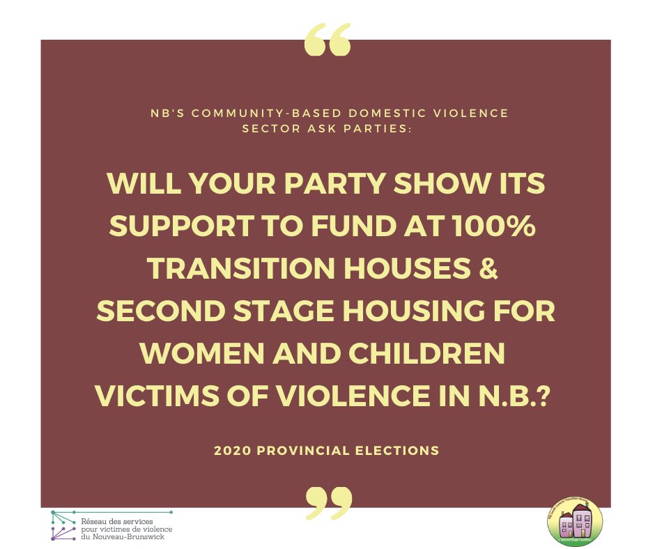 NB ELECTION 2020...Get involved. Talk to your candidates!  Quality services designed to support/empower women are essential to everyone's health. This is why it is crucial to discuss this issue during an election. Our work is essential #fairwagesNB