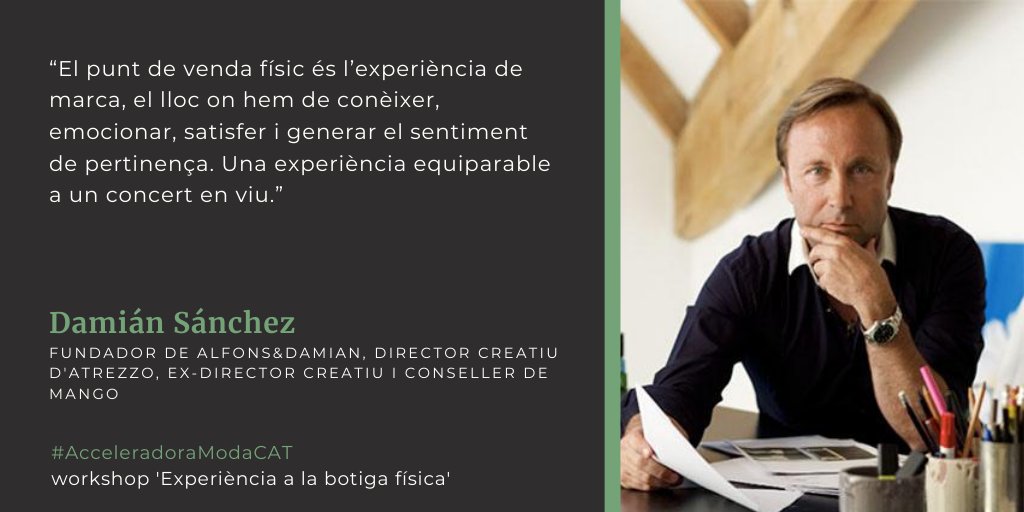 ccamcat's tweet photo. #Sapsque Damián Sánchez, fundador de l’store, gallery & studio Alfons&Damian oferirà un workshop sobre l’experiència a la botiga física a les empreses participants a l’ #AcceleradoraModaCAT?
📲 https://t.co/a1L8ObMjwi https://t.co/Npe69g9gfi