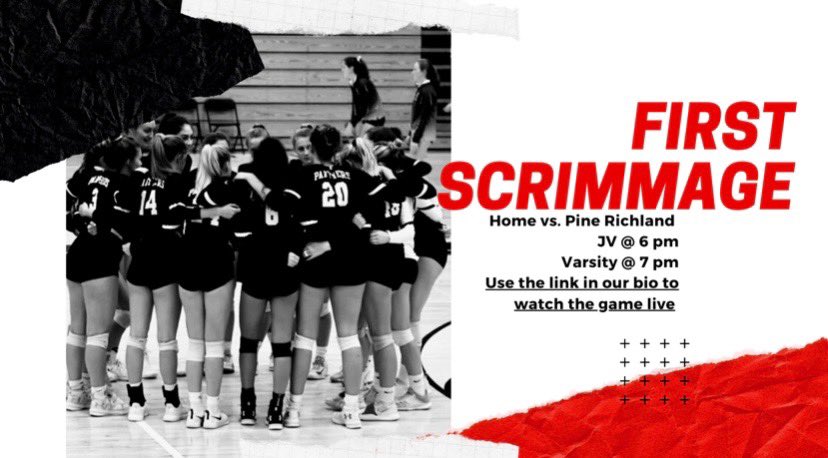 USCGVB's tweet photo. Watch our first scrimmage against Pine Richland!! Use the think in our bio to watch! JV: 6 pm V: 7 pm. Go Panthers https://t.co/tUgA3BIRi9