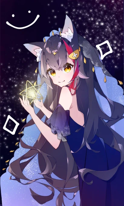 ミオちゃんのお誕生日タロットカード企画で【星】【月】【裏面】を担当させていただきました!
実物めちゃくちゃかわいくて参加させていただけてとても光栄でした??✨ 
ミオちゃんお誕生日おめでとう!
すてきな1年になりますように。。✨

#みおーん絵 