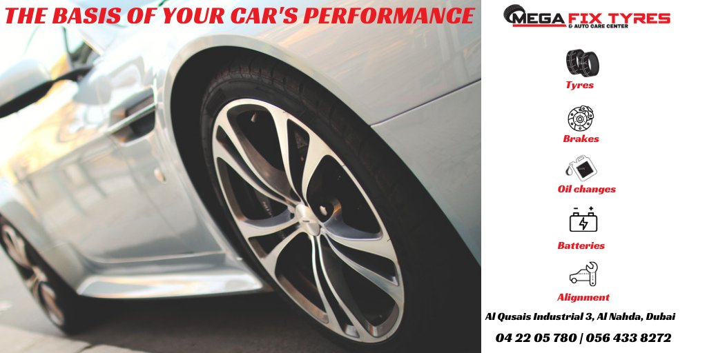 MegaFixTyres's tweet photo. No matter how powerful your car is, without quality tyres you will not reap the maximum benefits.

We offer a range of tyres for all major makes and models, ensuring your car will perform as well as it should for you.

Call us on 056 433 8272 to learn more. 

#tyres #dubaityres https://t.co/tli5LftI6F