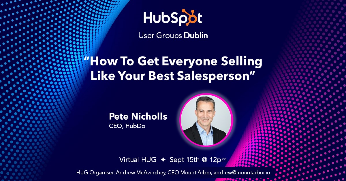 *5 DAYS TO GO*
Join us for 1-hour virtual #HUG to hear from the CEO of <a href="/hubdo/">HubDo</a> - Pete Nicholls about how to find opportunity in your own back yard, creating customer advocates &amp; word of mouth leads.
Register NOW! mountarbor.io/nexthug
#HubSpot #HubSpotUserGroup #InboundSales