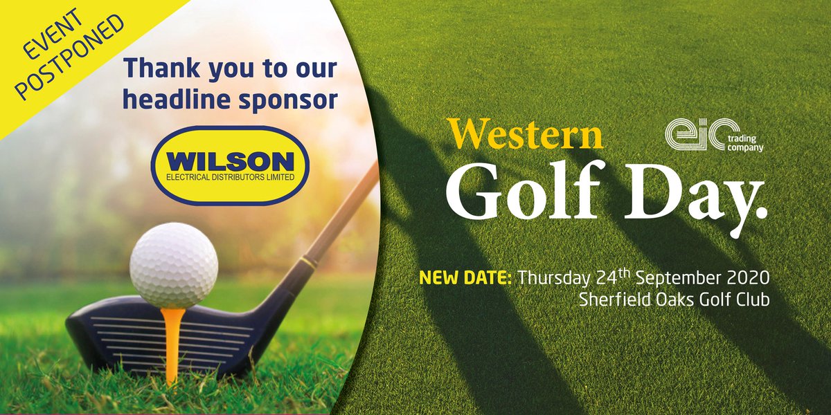 EICTradingCo's tweet photo. If you have been waiting ‘fore’ ever for the Western Golf Day to return - now the wait is almost over! 2 weeks to go! Big thank you goes to headline sponsor @WilsonElecDist . See you all soon! https://t.co/4eqzIsJXLF #EICWestern #ElectricalCharity https://t.co/vbIkOfvvKi