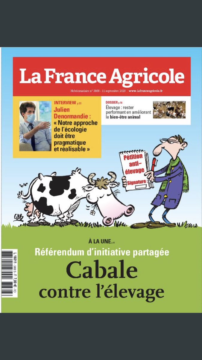 PSimonOF's tweet photo. « #Référendum d’initiative partagée: cabale contre l’#élevage » titrent nos confrères de @FranceAgricole. #Éleveurs, #forestiers, #chasseurs...l’inquiétude gagne les campagnes face au #RIP sur le bien-être #animal @ChasseursFrance @chasseacourre @GarderiFederale https://t.co/uu76KSYDjR