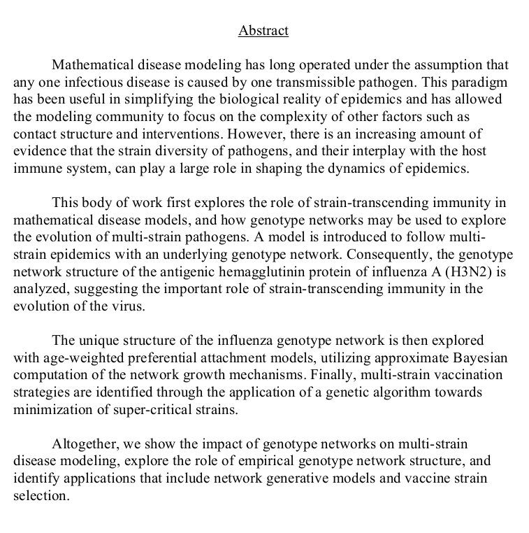 Join us tomorrow morning at 9am ET for Blake Williams (pronounced @balake_williams) defending his Master's Thesis in Complex Systems &amp; Data Science <a href="/uvmcomplexity/">Vermont Complex Systems Institute @ UVM</a>: 

On the Dynamics and Structure of Multiple Strain Epidemic Models and Genotype
Networks

DM <a href="/LHDnets/">Laurent Hébert-Dufresne</a> for Zoom link.