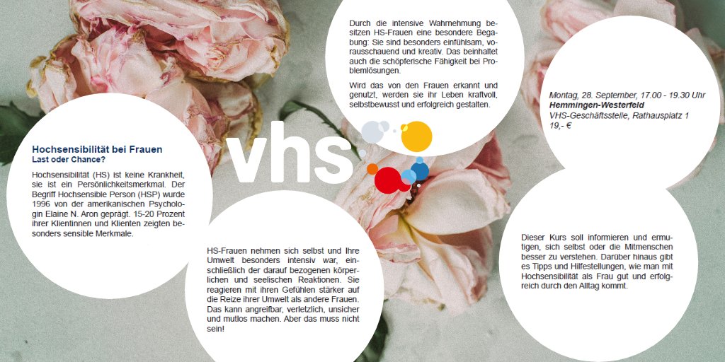 Leine_VHS's tweet photo. Es sind noch Plätze frei - ein tolles Thema, nicht nur für Frauen.... https://t.co/mzELpfysLz