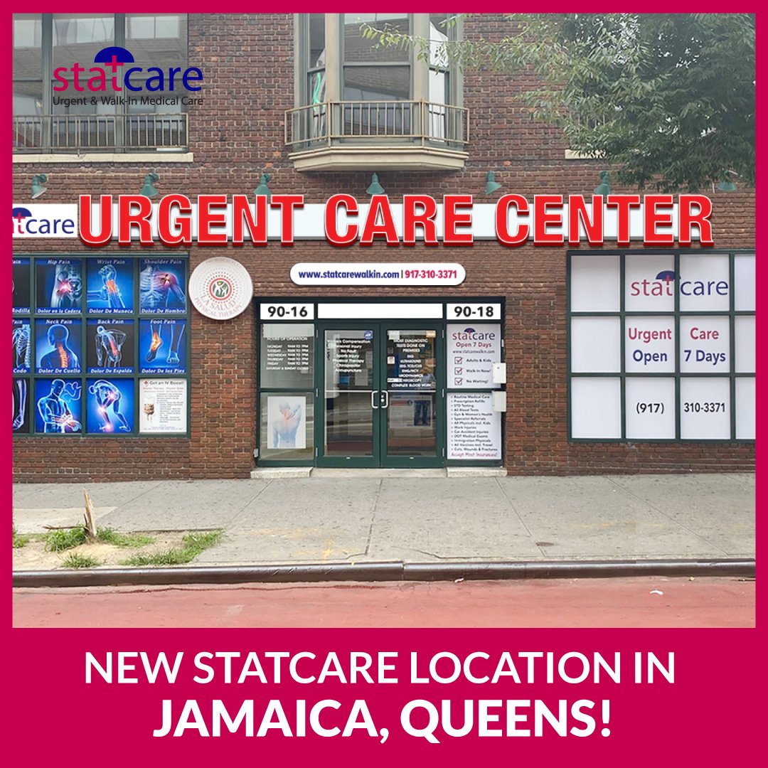 statcare's tweet photo. Statcare is now open in Jamaica, Queens! Check-in online now: https://t.co/CNrGMjiUBj
...
#JamaicaQueens #Queens #JamaicaNYC #NewYork #NYC #UrgentCare #WalkInClinic #UrgentCareServices #Xrays #PediatricUrgentCare #DOTPhysicals #ImmigrationExam #COVIDTesting #COVID https://t.co/gtJocYFC8T