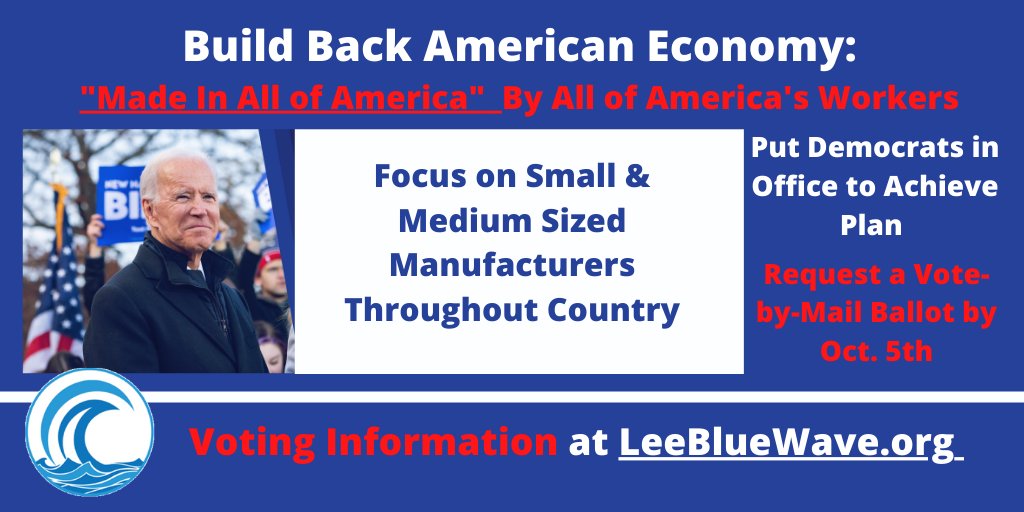 LeeBlueWave's tweet photo. America's economy is built by the hardworking middle class & small businesses! Not the 1%! #BuildBackBetter Use your Voice - VOTE! #LeeBlueWave #LeeDems #BidenHarris https://t.co/lHB6lMNWv2