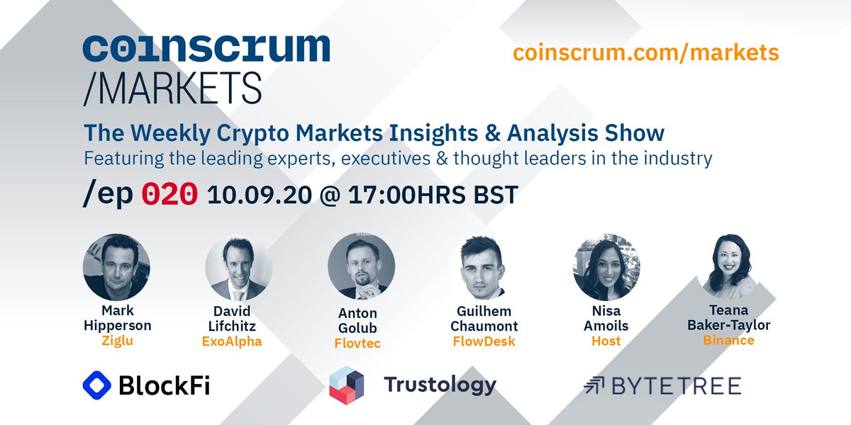 coinscrum's tweet photo. Coinscrum Markets Ep20: Today @ 5pm BST: https://t.co/xRODF0eDyM
@Guilhem_ch of @flowdesk_co chats to @TeanaTaylor: @Markhippo joins us from @ZigluMoney: @AmoilsNisa hosts David Lifchitz of @ExoAlpha_ and @Anton_Golub of @Flovtec. 
Sponsors @bytetree @TheRealBlockFi @TrustologyIO https://t.co/7rgTQJiCoh
