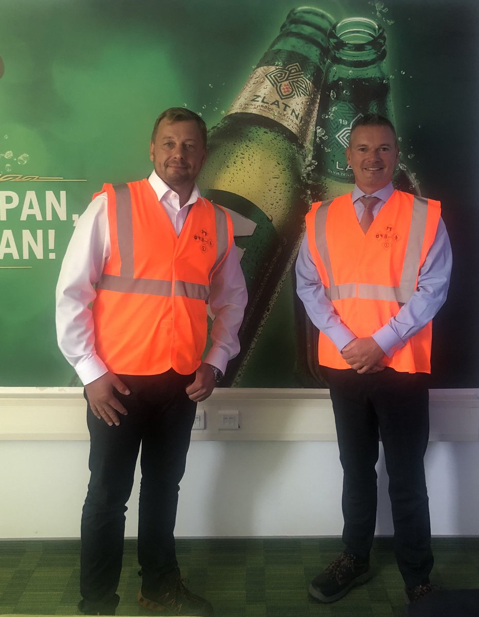 DKAmbCroatia's tweet photo. Back in charming @Grad_Koprivnica 🇭🇷 to meet new CEO of 🇩🇰 #Carlsberg Received an update on the brewery’s successful commitment to sustainable production+high labour standards👏🏻 #zerocarbon #zerowaterwaste #zeroirresponsibledrinking #togethertowardszero @MiselJaksic https://t.co/d5e7ED51lB