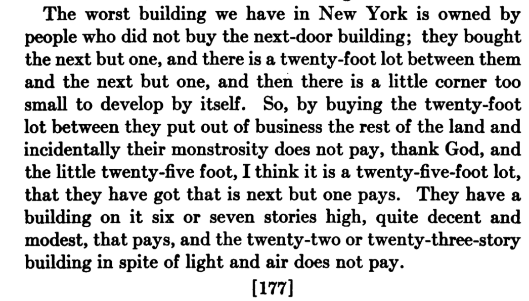 Purdy has a ranking in his head of the best and worst buildings in New York at this time. I really want to know what building he's talking about here. "monstrosity"