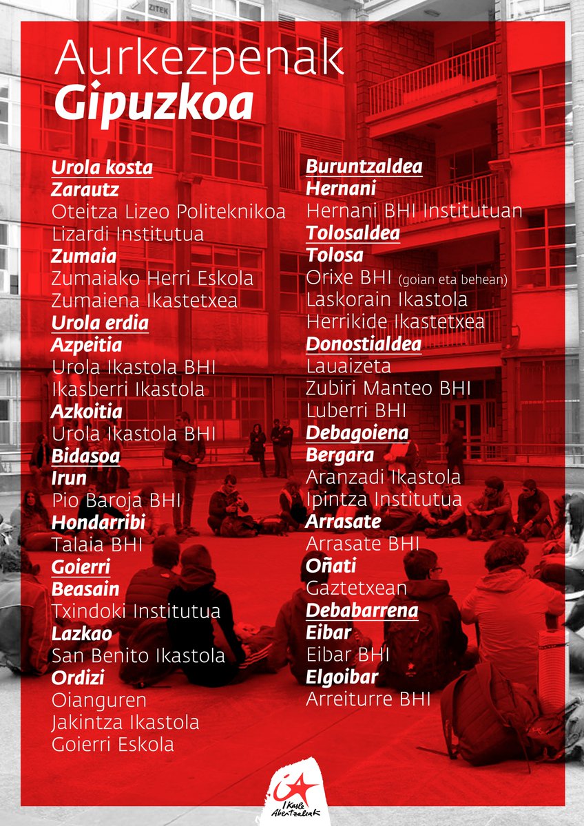 IASozialista's tweet photo. 📡Aurkezpenak | Aste honetan hezigunez hezigune aurkezpenak egiten gabiltza Euskal Herriko hamaika txokotan. Ikastetxe bakoitzeko zehaztapenak eskualdeetako sare sozialetan aurki daitezke.

📍Herrialdeetako aurkezpenen tokiak: https://t.co/LTxPiRvYXo