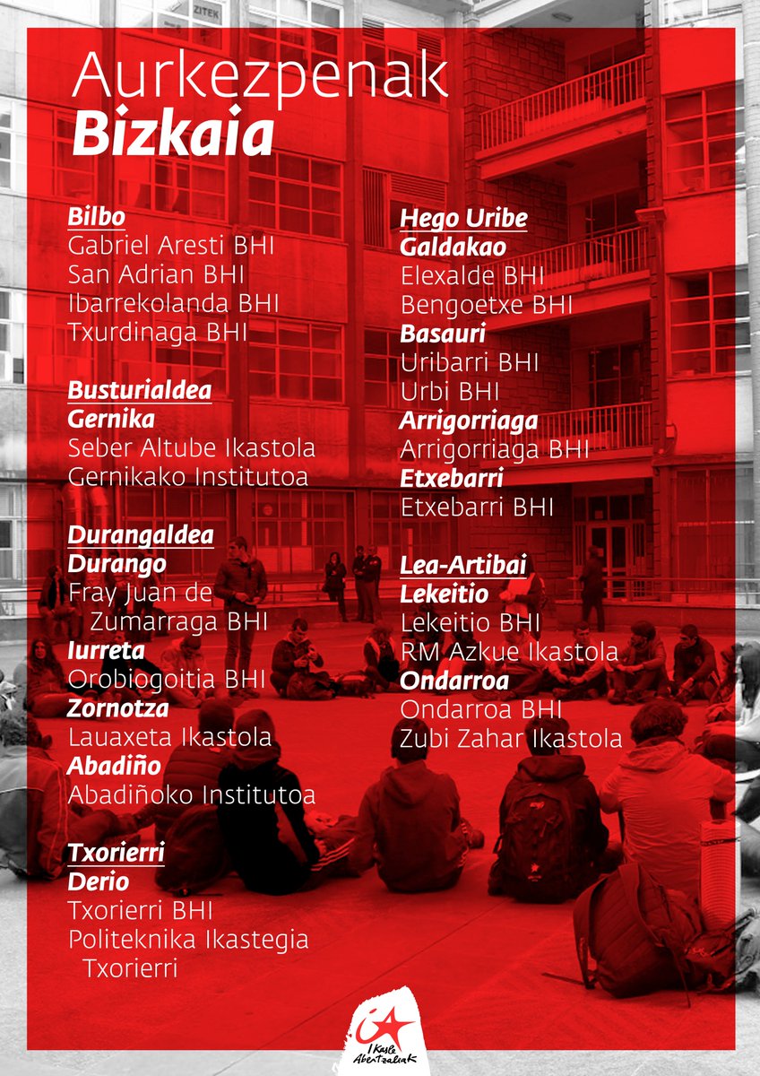 📡Aurkezpenak | Aste honetan hezigunez hezigune aurkezpenak egiten gabiltza Euskal Herriko hamaika txokotan. Ikastetxe bakoitzeko zehaztapenak eskualdeetako sare sozialetan aurki daitezke.

📍Herrialdeetako aurkezpenen tokiak: