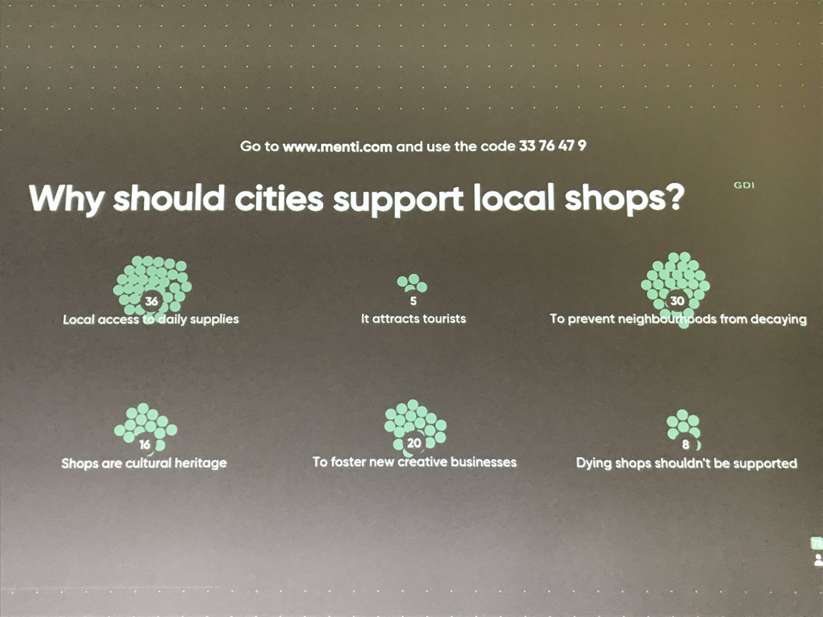 marta_kia's tweet photo. Why should cities support local shops? #iht20 @GDInstitute @EmmanuelleHoss @Semaest https://t.co/9IKxMH2fv9