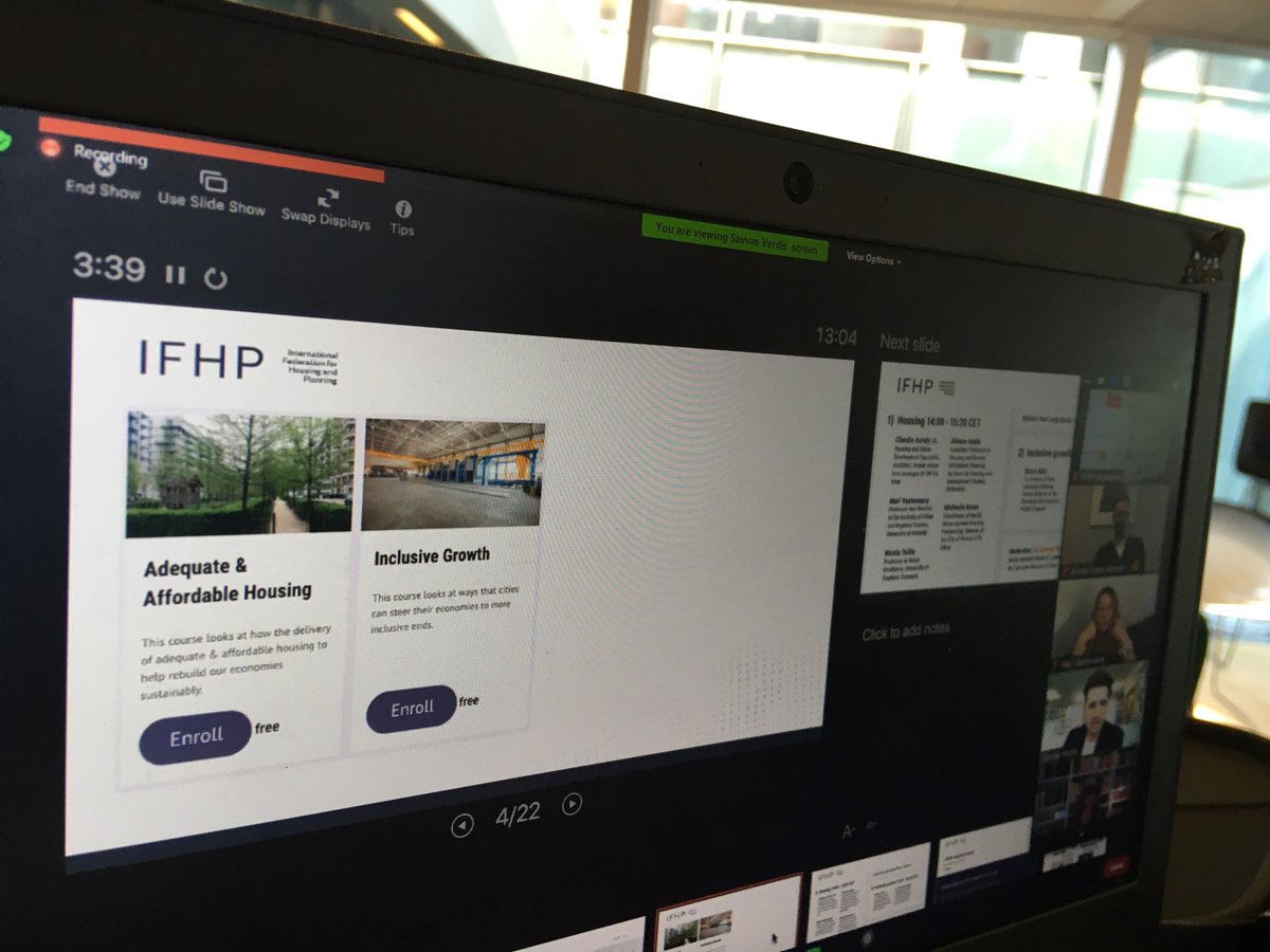 Now on air: IFHP Master Class on Affordable Housing and the Inclusive City! Discussions now started based on course material in IFHP Academy, with ⁦<a href="/ClaudioAcioly/">Claudio Acioly Jr</a>⁩ ⁦<a href="/marivaattovaara/">Mari Vaattovaara</a>⁩ @nicolatollin @alonsoayala ⁦<a href="/MichaelaKauer/">Michaela Kauer</a>⁩ moderated by ⁦@SavvasVerdis⁩