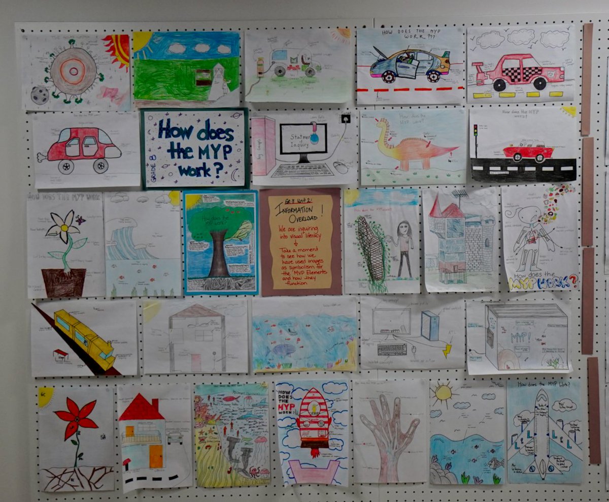 CISsingapore's tweet photo. These grade 8 artistic 'concept maps', designed for a visual literacy inquiry, show how pictures can be worth a thousand words and explain how the #IBMYP works. #ownthefuture https://t.co/Hx6S7Re9Bn