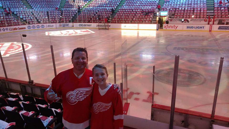 Autotrix24's tweet photo. @rdryan33 My son and I sat behind the penalty box for the last game at the Joe. Always wanted to sit there and a last minute opportunity presented itself, original tickets and all!! #AtTheJoe https://t.co/glRGomn6QL