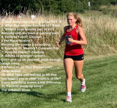 NorthScottXC's tweet photo. Senior spotlight #8: Sadie West. Sadie is a 3 year runner on our squad and a captain. She is one of the sweetest kids on our team. Sadie is quiet by nature but leads by example. @sadiew_13 https://t.co/UK6YFidphg