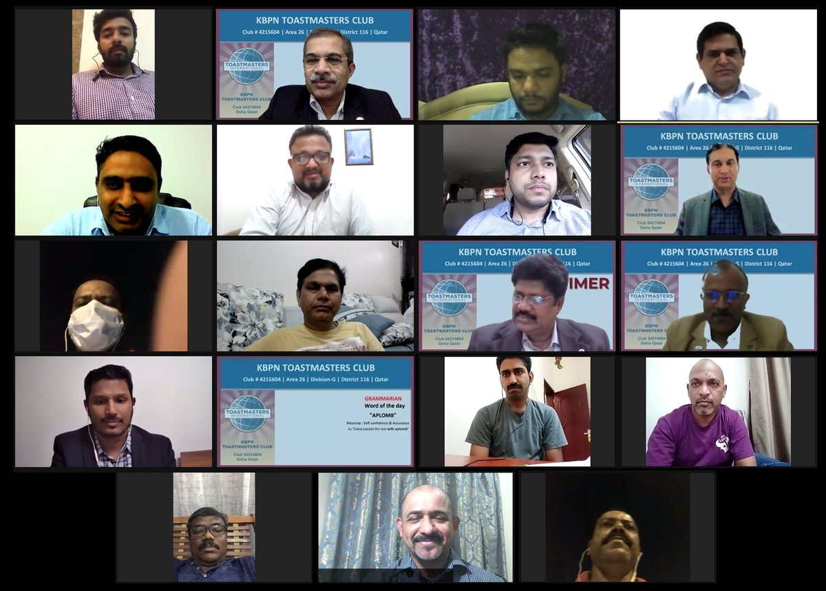 KBPN Toastmasters club conducted the 98th meeting on Tuesday 8th September 2020.