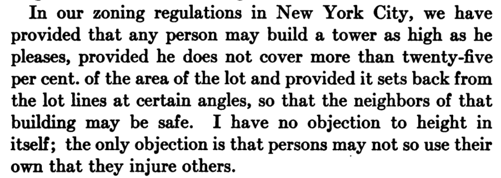 The father of height restrictions in the US has "no objection to height in itself"