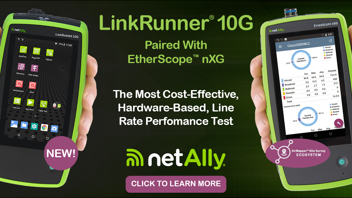 NetAlly's tweet photo. Pair the new LinkRunner 10G with your EtherScope nXG for the most cost-effective hardware-based, line rate performance test solution!
Schedule a demo to learn more! #linkrunner10G #10Gbps #multigig #Ethernet #LineRate #EtherScope #totalcoverage #NetAlly
https://t.co/HNUSMVJisQ https://t.co/oYyjX0EZkG