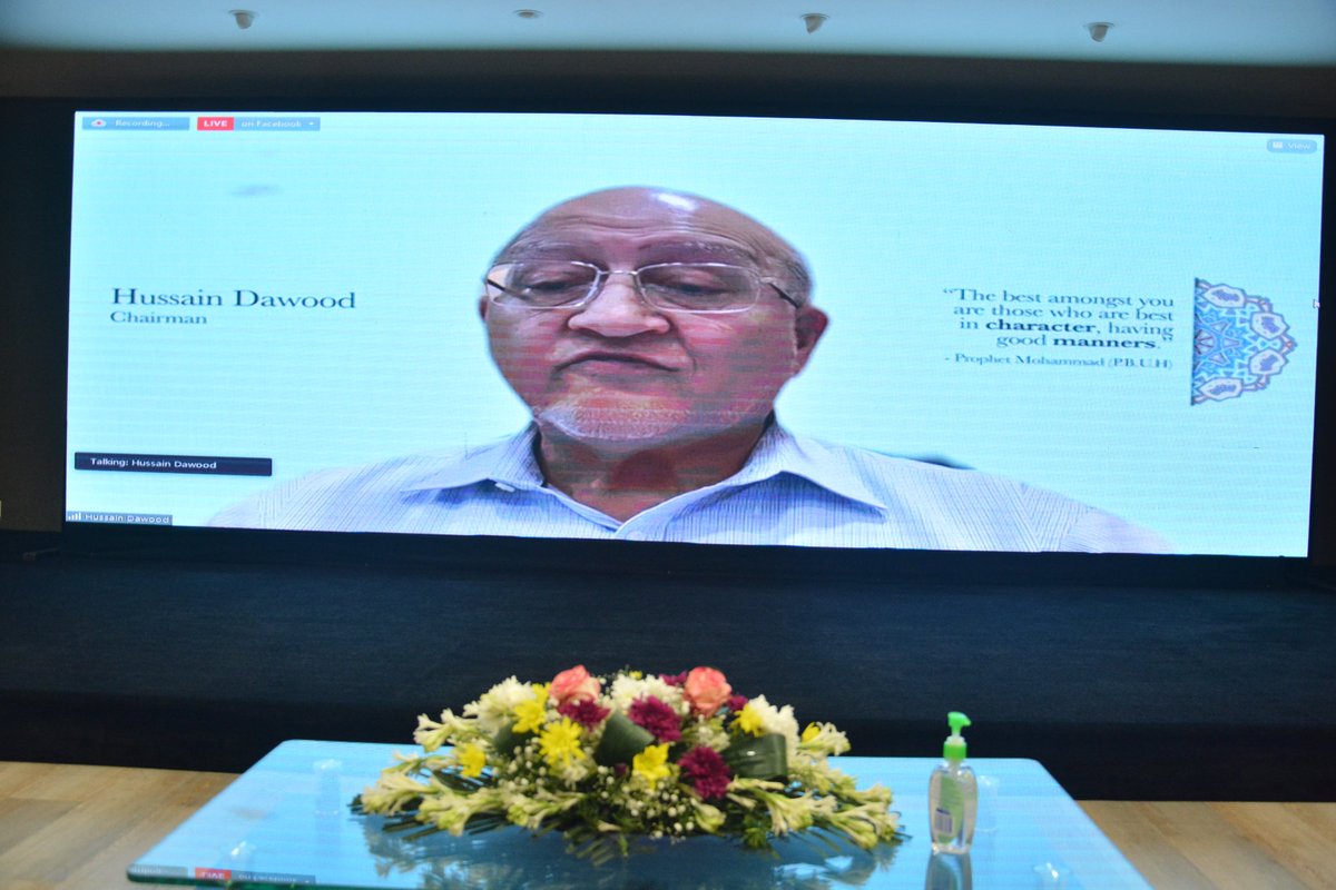 UMTOfficial's tweet photo. I encourage everyone to speak openly, to enjoy security- Mr. Hussain Dawood, Chairman Dawood Hercules Corporation, Engro Corporation, and Karachi School of Business and Leadership.

 #RememberingDrHasan https://t.co/yj60PsSwCu