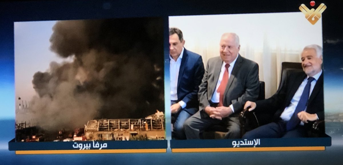 As blaze smolders, other channels tied to govt leaders already moving on to other news, Hezbollah’s  @Almanar_TV covers the “accomplishments” of its ministers while FPM’s  @OTVLebanon hosts its standby pundits confidently laying blame at other parties and geopolitical factors.