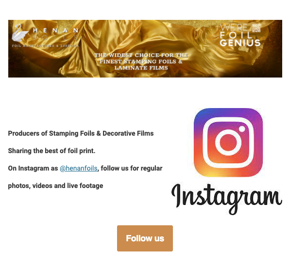 Henanfoils's tweet photo. HENAN FOILS. Producers of Stamping Foils &amp; Decorative Films Sharing the best of foil print. On Instagram as henanfoils, follow us for regular photos, videos and live footage. 

https://t.co/oGMtRISpVk

 #packagingofthewold #instadaily #peliculasestampacion #instagram https://t.co/Wu5H8VW64q