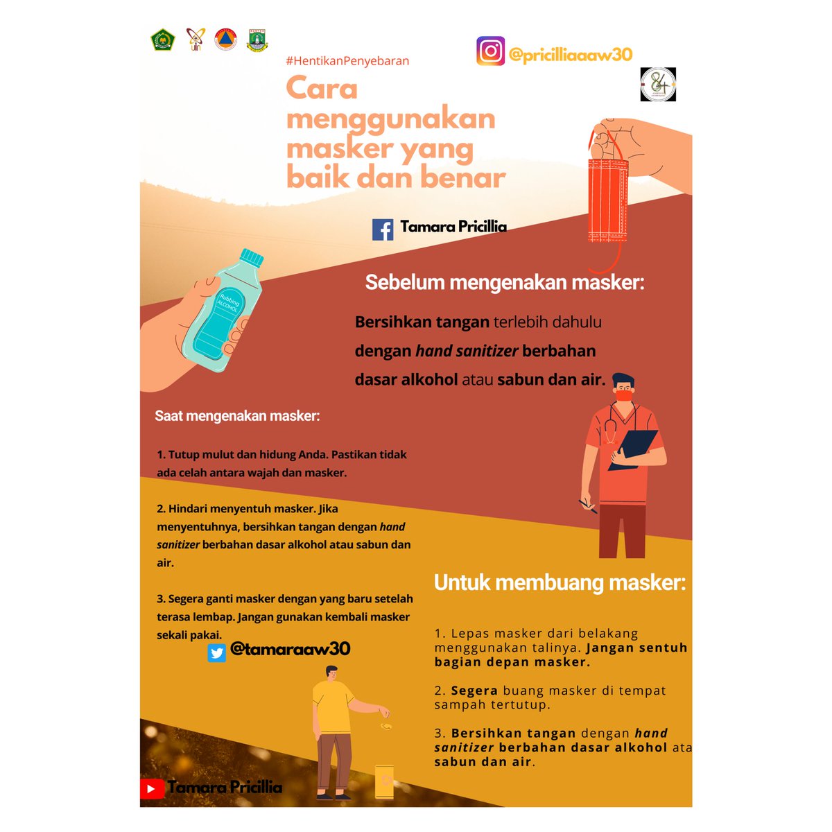 tamaraaw30's tweet photo. 🌻 Day 10 🌻 
Kamis, 10 September 2020
Assalamualaikum Wr.Wb
Hai selamat malam semuanya🖐️
Hari ini aku mau ngasih tau banyak pengetahuan lagi loh, pengetahuan kali ini yaitu terkait " Cara menggunakan masker yang baik dan benar" https://t.co/MWj0gemKTz
