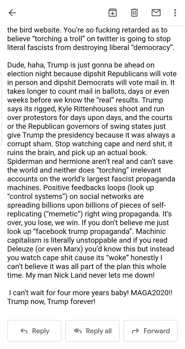 When I saw the subject it knew it wasn't actually gonna be praise. But this...ummm..this is wild.

I'm thinking it would be super cute if the community sent Chuck a reply. 🤗