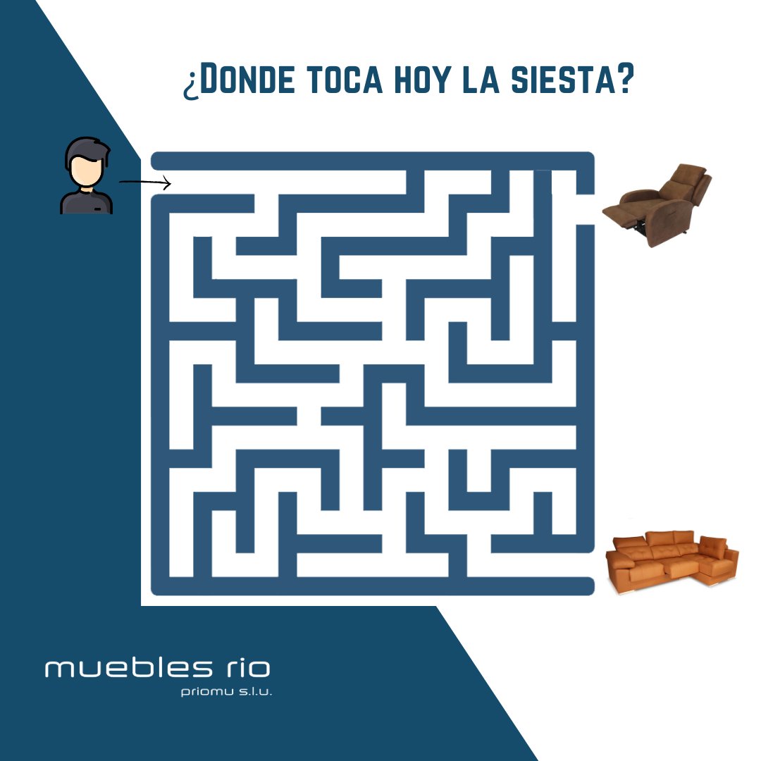 mueblesrio's tweet photo. ¿Dónde toca hoy dormir la siesta 💤💤??
⁣
¿En el sofá o en el chaiselongue? ¡Haz este laberinto y deja tu respuesta en los comentarios! 😉👍 https://t.co/zunpYyMcQt