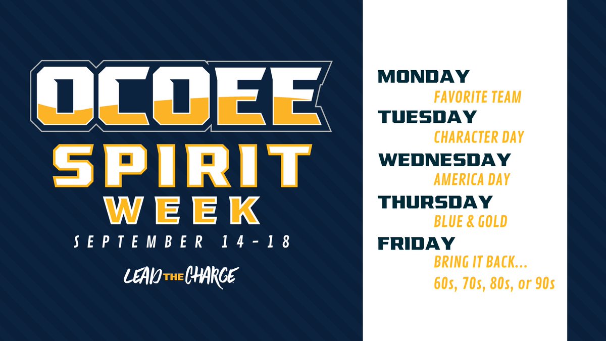 OcoeeMiddle1's tweet image. 🟡 OCOEE SPIRIT WEEK 🔵

Colts!! Next week is Spirit Week! Be sure to check out our dress up days and bring your Colt Pride! #LeadtheCharge #ColtFamily