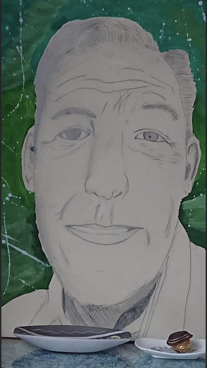 Cook13James's tweet photo. @JeremyClarkson ...my friends son Daniel did a portrait of his father Phil for His Art GCSE...wondering if his mother has been telling 17 years of lies &amp; secrets?? https://t.co/FAd4S19opb